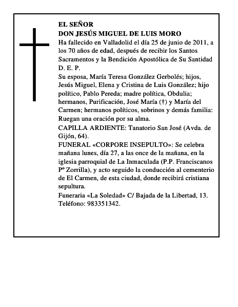 Don Jesús Miguel de Luis Moro