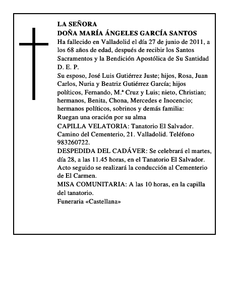Doña María Ángeles García Santos