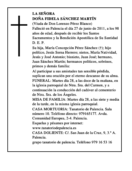 Doña Fidela Sánchez Martín