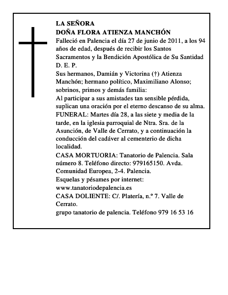 Doña Flora Atienza Manchón