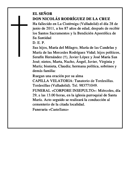 Don Nicolás Rodríguez de la Cruz