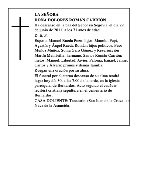 Doña Dolores Román Carrión