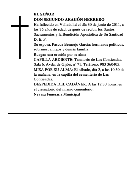 Don Segundo Aragón Herrero