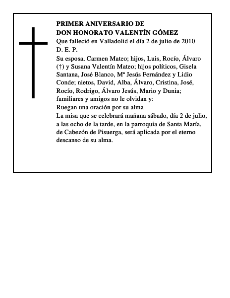 Don Honorato Valentín Gómez