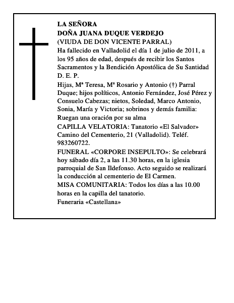 Doña Juana Duque Verdejo
