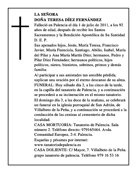 Doña Teresa Díez Fernández