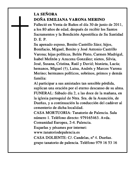 Doña Emiliana Varona Merino