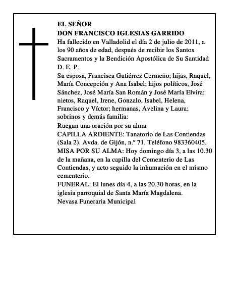 Don Francisco Iglesias Garrido
