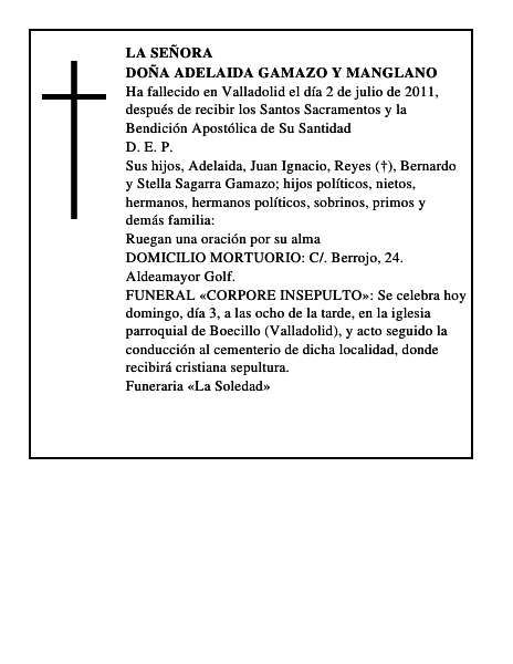 Doña Adelaida Gamazo y Manglano