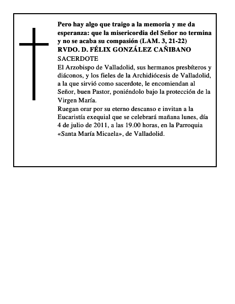 Rvdo. D. Félix González Cañibano
