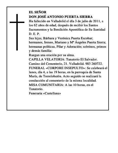 Don José Antonio Puerta Sierra