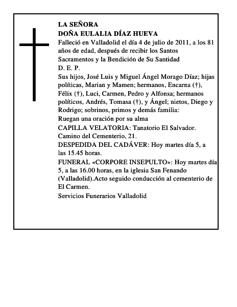 Doña Eulalia Díaz Hueva