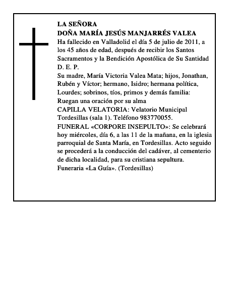 Doña María Jesús Manjarrés Valea