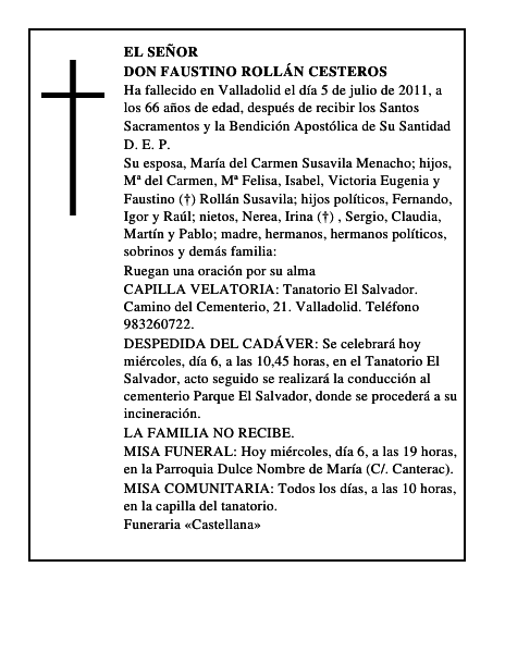 Don Faustino Rollán Cesteros