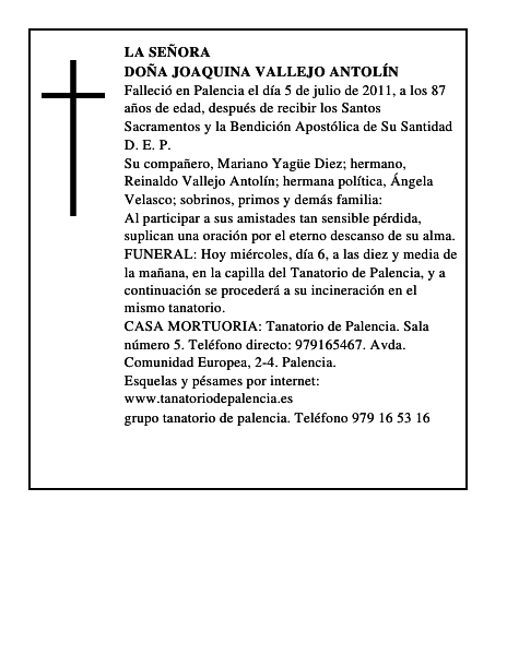 Doña Joaquina Vallejo Antolín