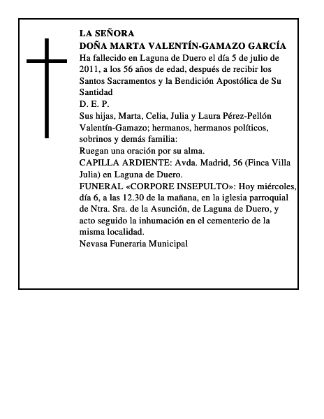 Doña Marta Valentín-Gamazo García