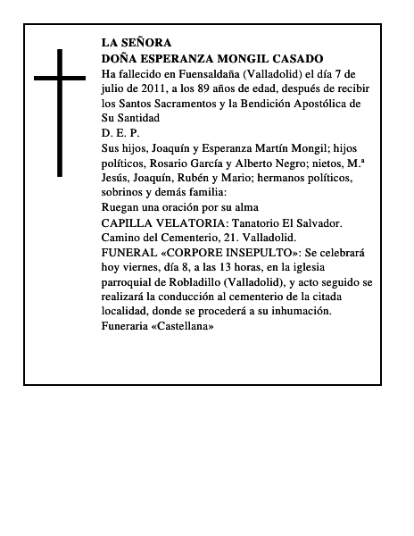 Doña Esperanza Mongil Casado