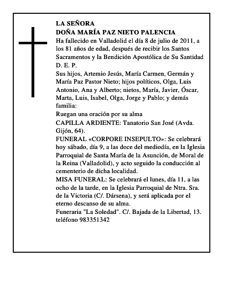 Doña María Paz Nieto Palencia