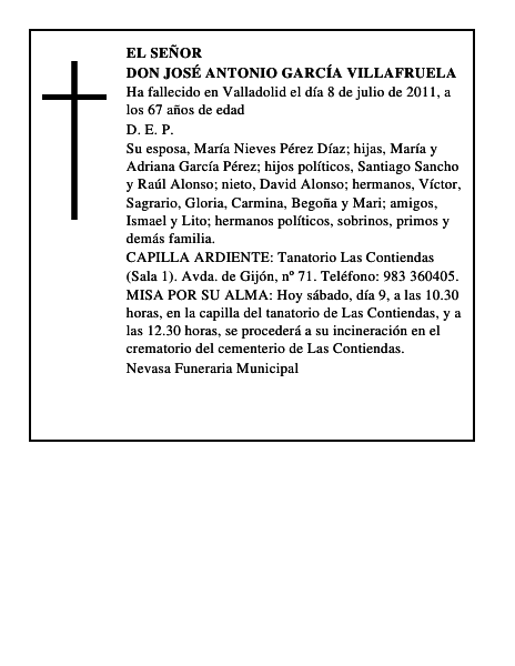 Don José Antonio García Villafruela