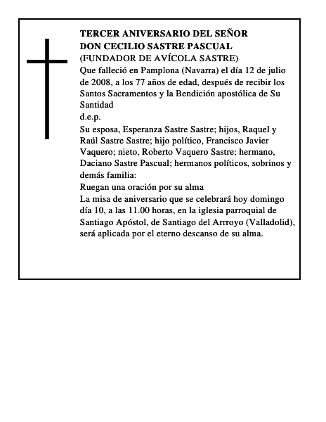 Don Cecilio Sastre Pascual