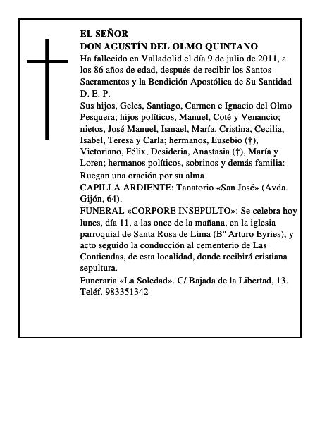Don Agustín del Olmo Quintano