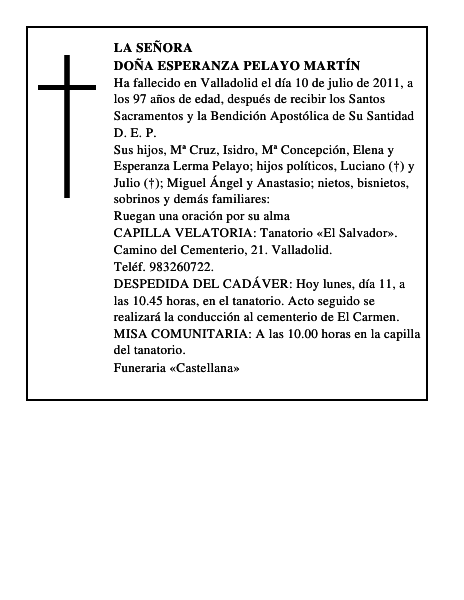 Doña Esperanza Pelayo Martín