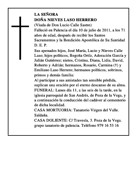 Doña Nieves Laso Herrero