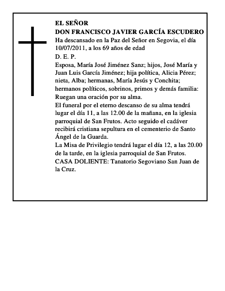 Don Francisco Javier García Escudero