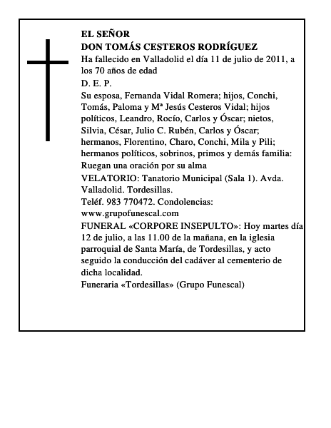 Don Tomás Cesteros Rodríguez