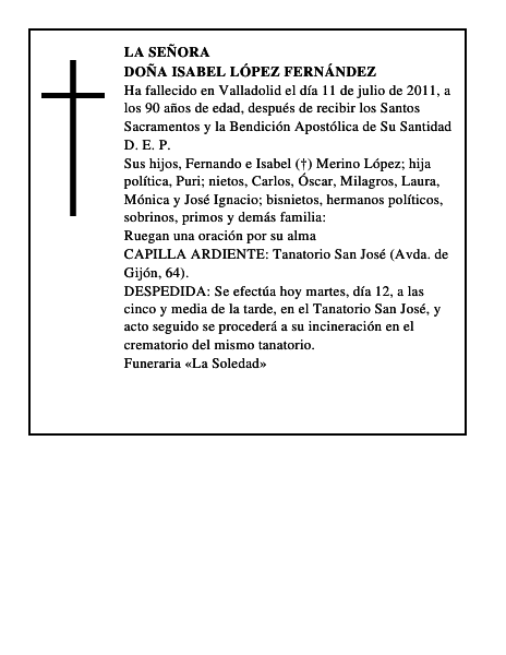 Doña Isabel López Fernández