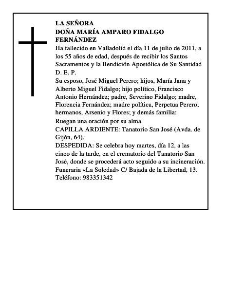 Doña María Amparo Fidalgo Fernández