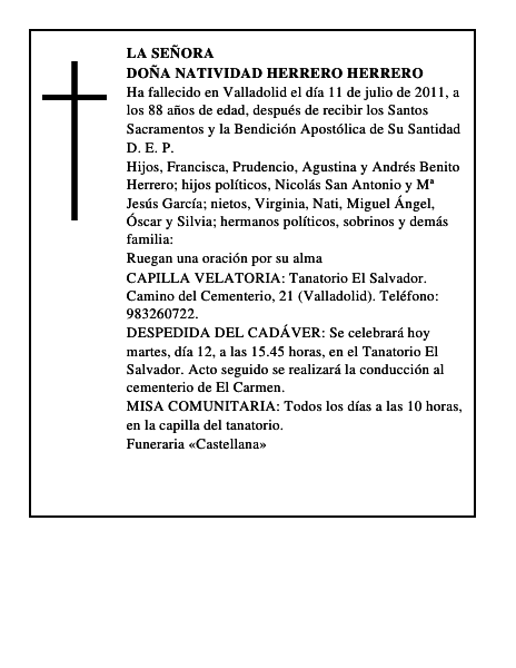 Doña Natividad Herrero Herrero