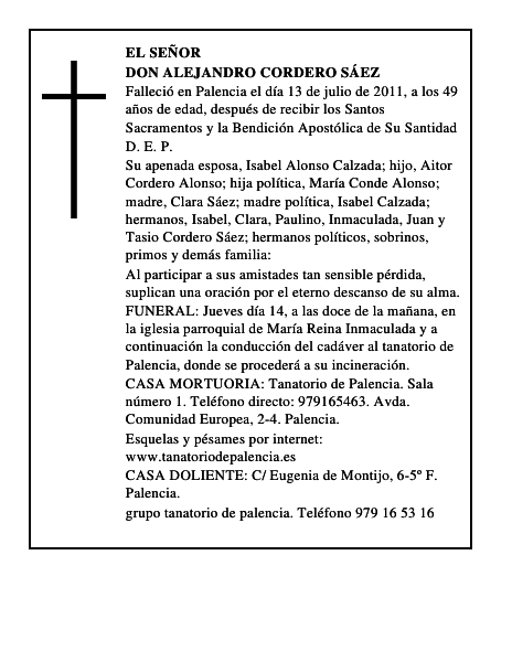 Don Alejandro Cordero Sáez