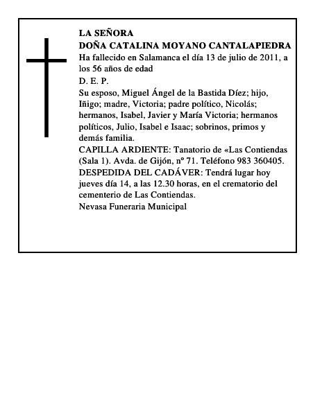 Doña Catalina Moyano Cantalapiedra
