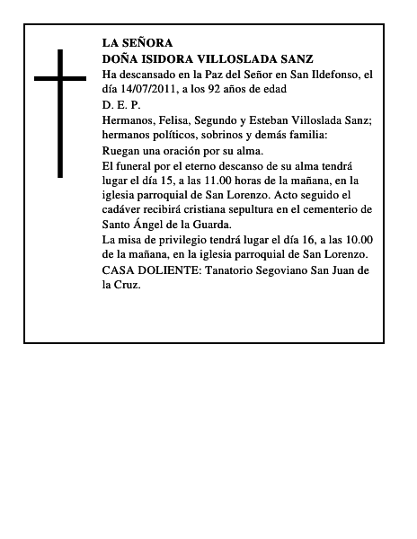 Doña Isidora Villoslada Sanz