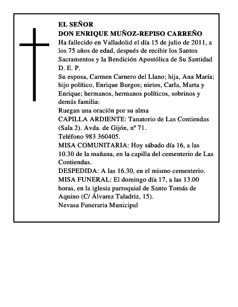 Don Enrique Muñoz-Repiso Carreño