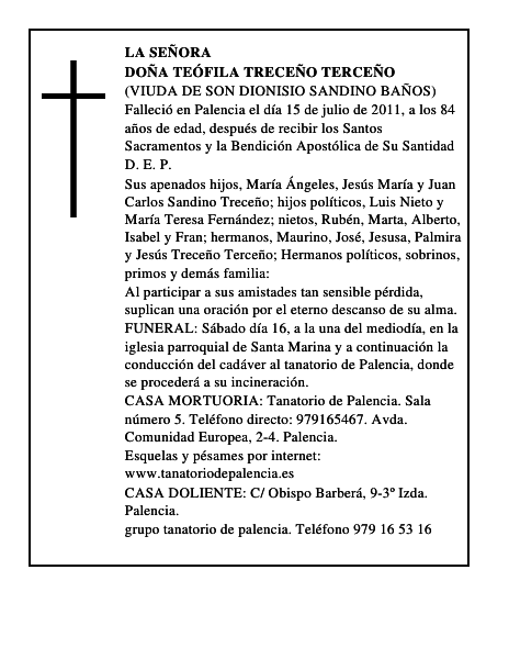 Doña Teófila Treceño Terceño