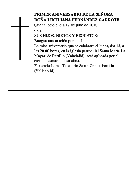Doña Luciliana Fernández Garrote