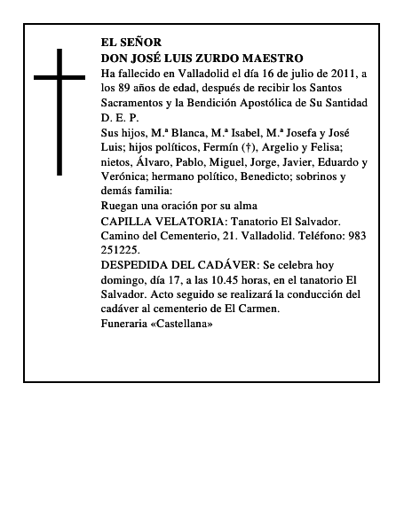Don José Luis Zurdo Maestro