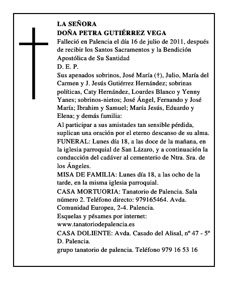 Doña Petra Gutiérrez Vega
