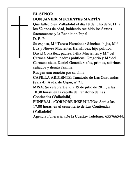 Don Javier Mucientes Martín