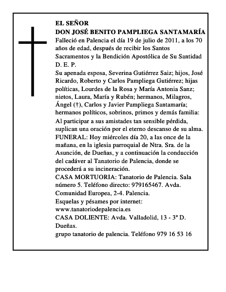 Don José Benito Pampliega Santamaría