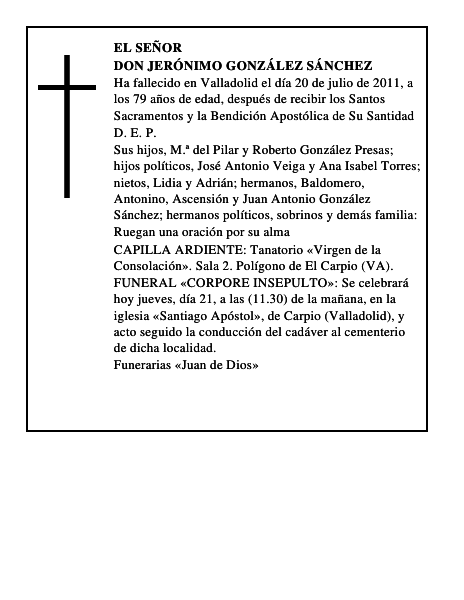 Don Jerónimo González Sánchez