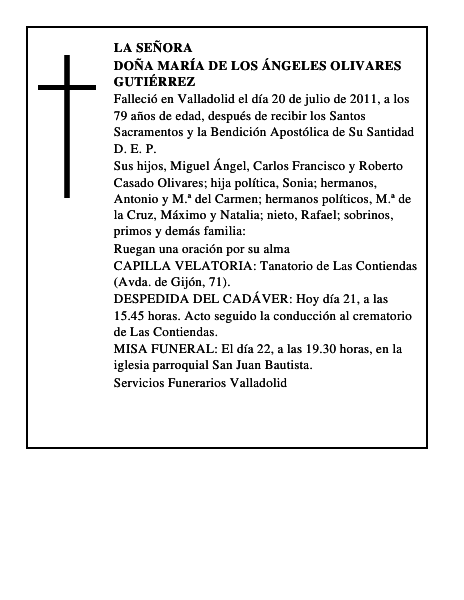 Doña María de los Ángeles Olivares Gutiérrez