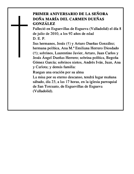 Doña María del Carmen Dueñas González
