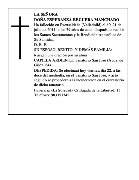 Doña Esperanza Reguera Manchado