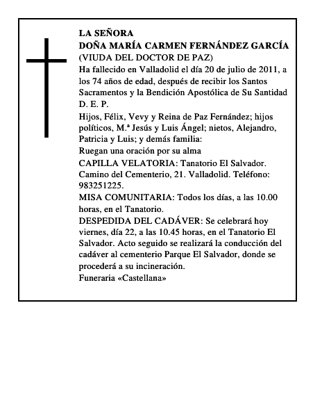 Doña María Carmen Fernández García