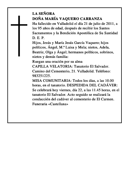 Doña María Vaquero Carranza