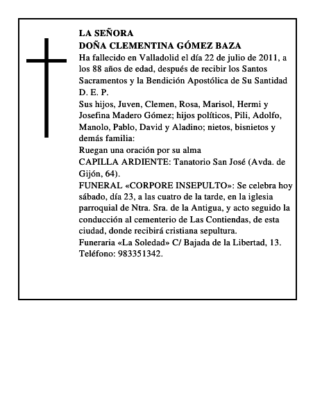 Doña Clementina Gómez Baza