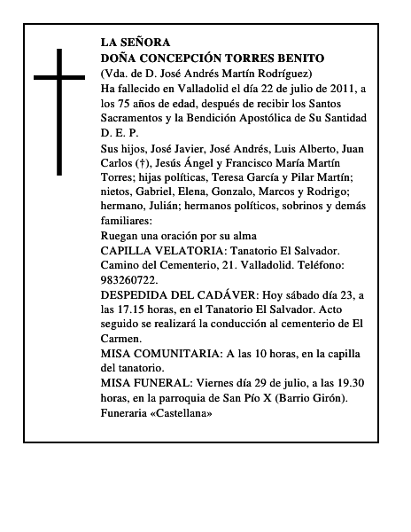 Doña Concepción Torres Benito